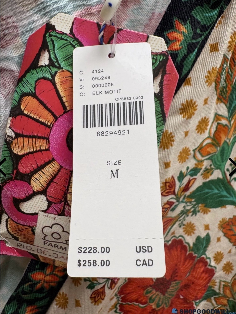 FARM Rio Cream Jumpsuit with Red Floral and Green Accents size M - Picture 6 of 9